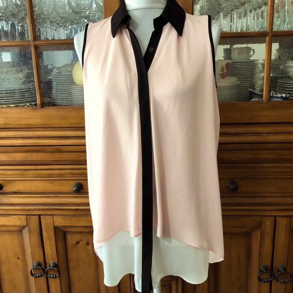 EUC Joseph Ribkoff blush/white tunic